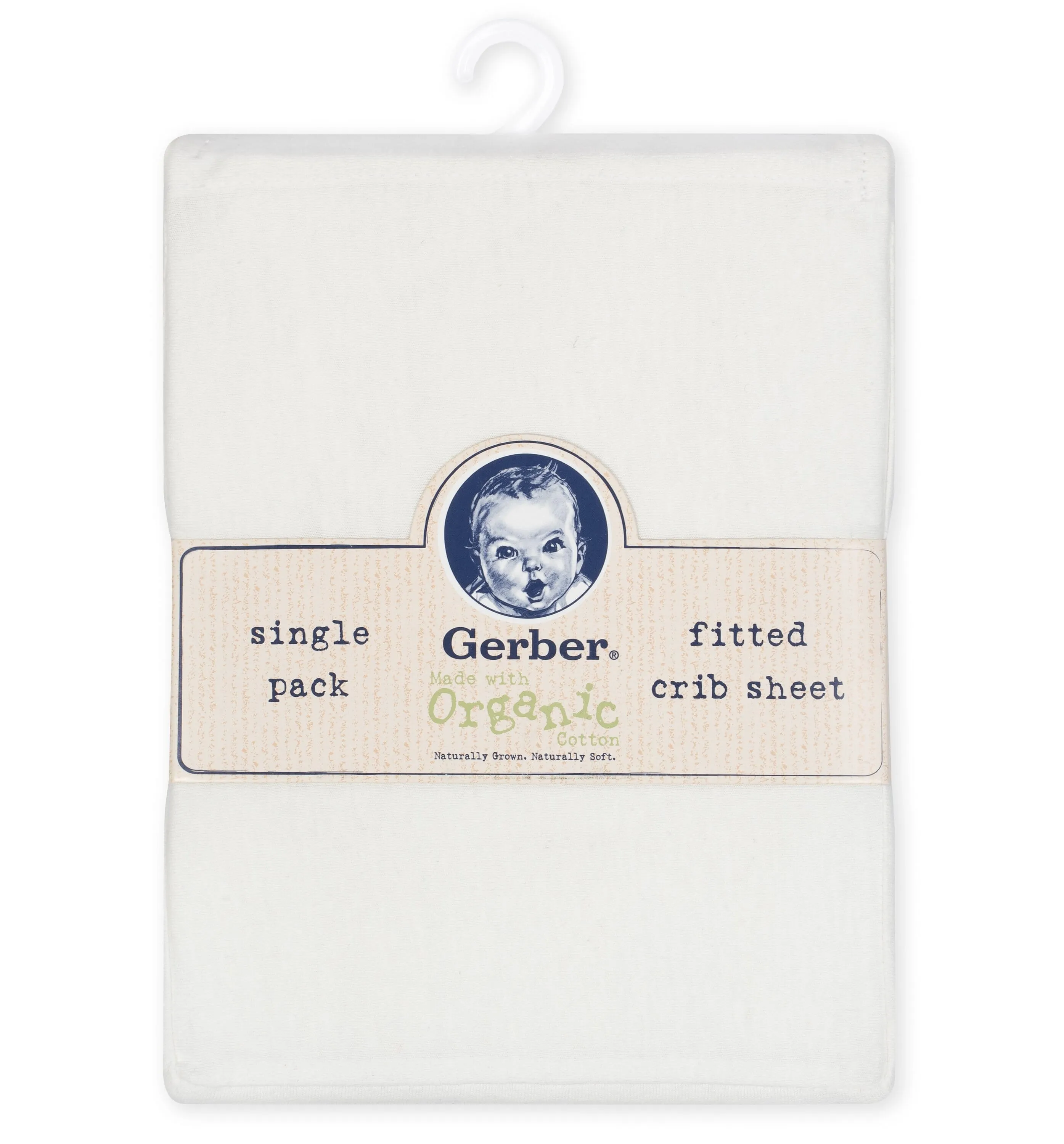 1-Pack Neutral White Organic Fitted Crib Sheet