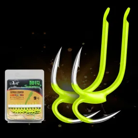 10Pcs/lot High-carbon Steel Fishing Hook Set Two Strength Tip Double Fishing Hooks Japan With Barbed Fish Gear Circle Hook B560