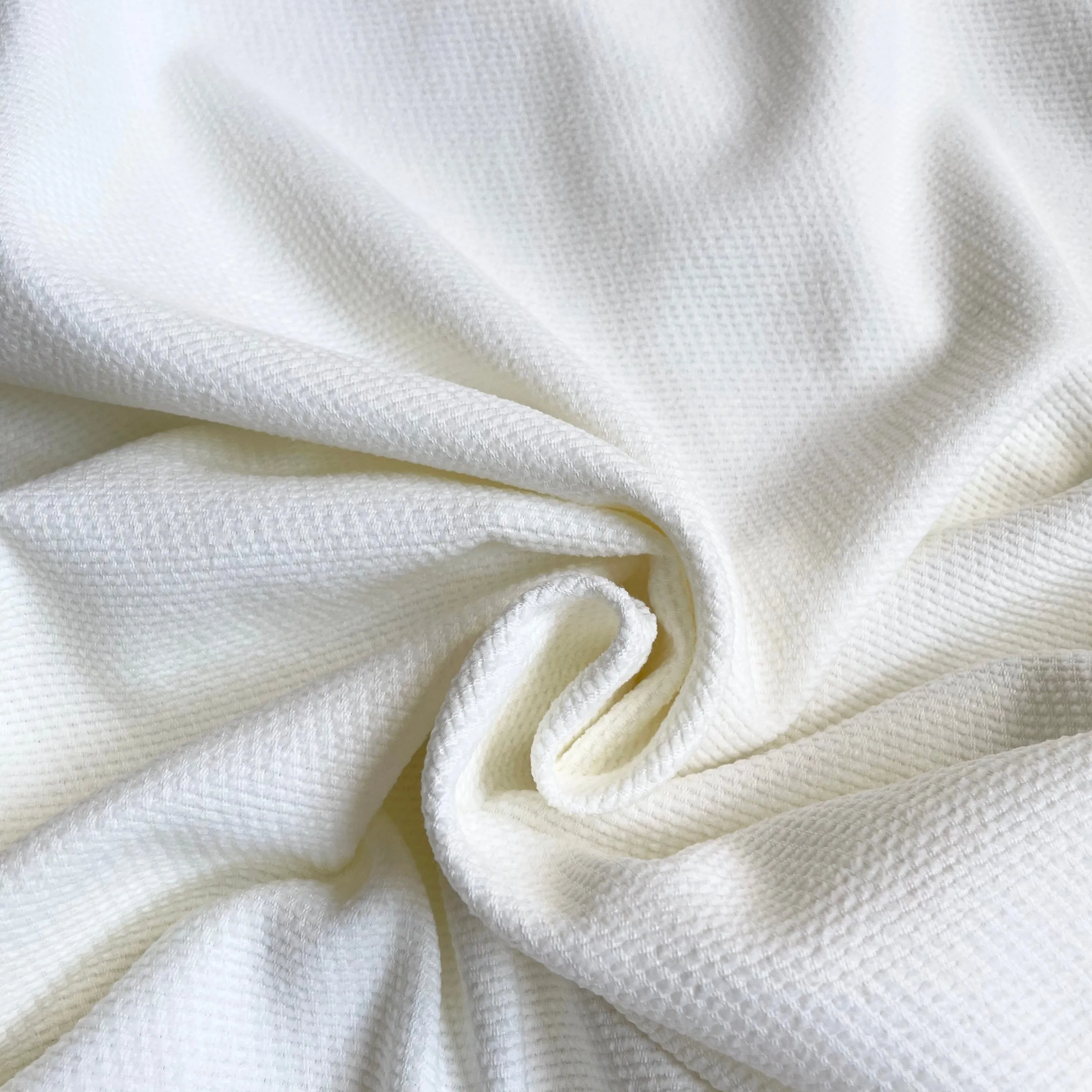 2-2/3 yard remnant white Cotton Sculptured Velour