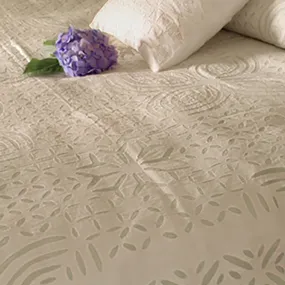 Barmer Appliqué Twin Bedspread - White on White