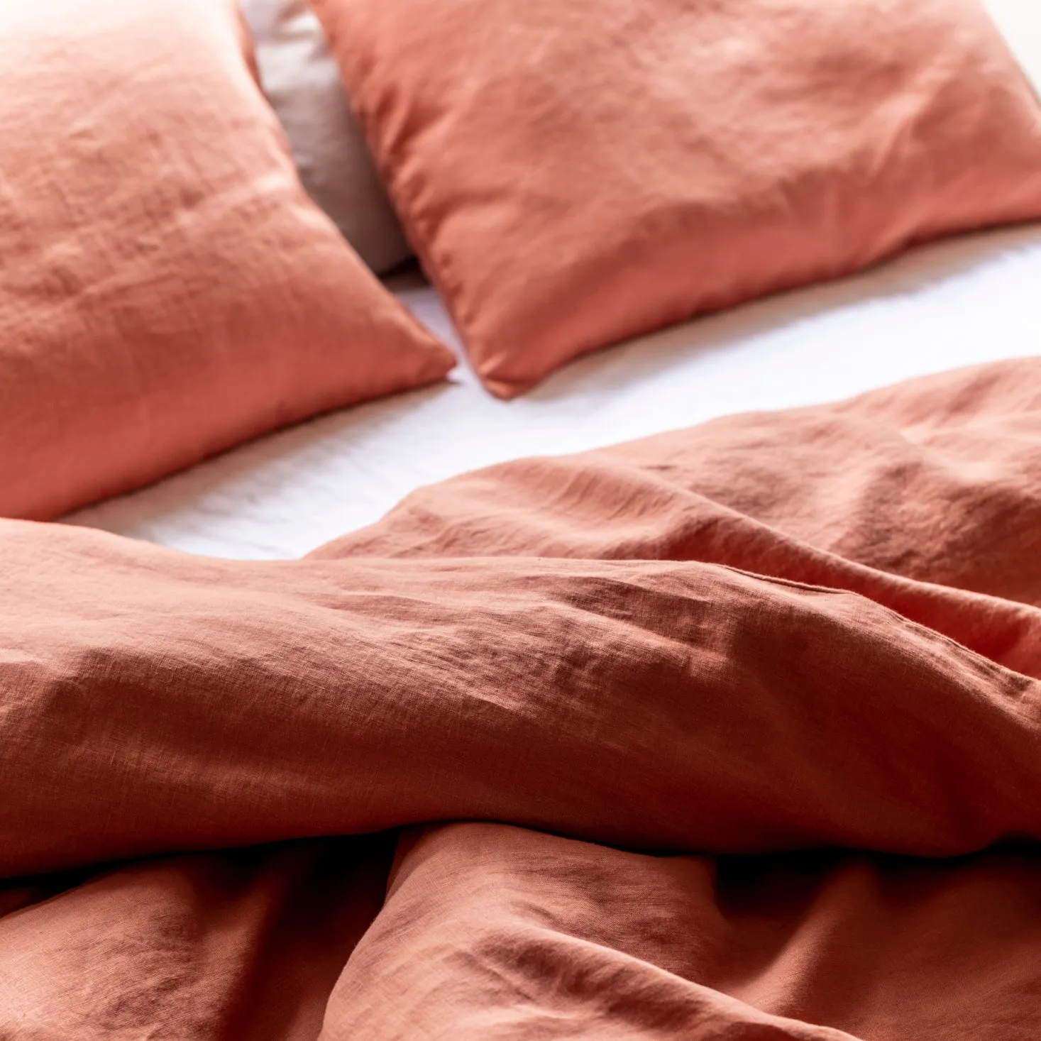 Burnt Orange 100% Linen Duvet Cover