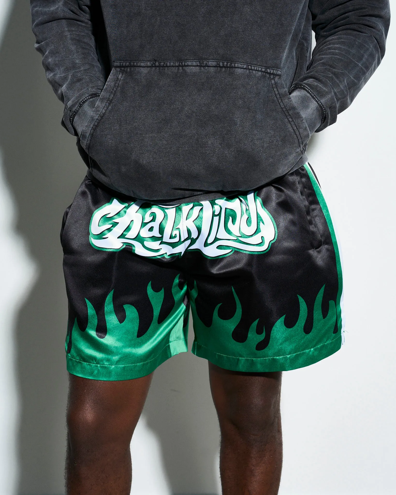 Chalk Line Muay Thai Satin Arena Shorts