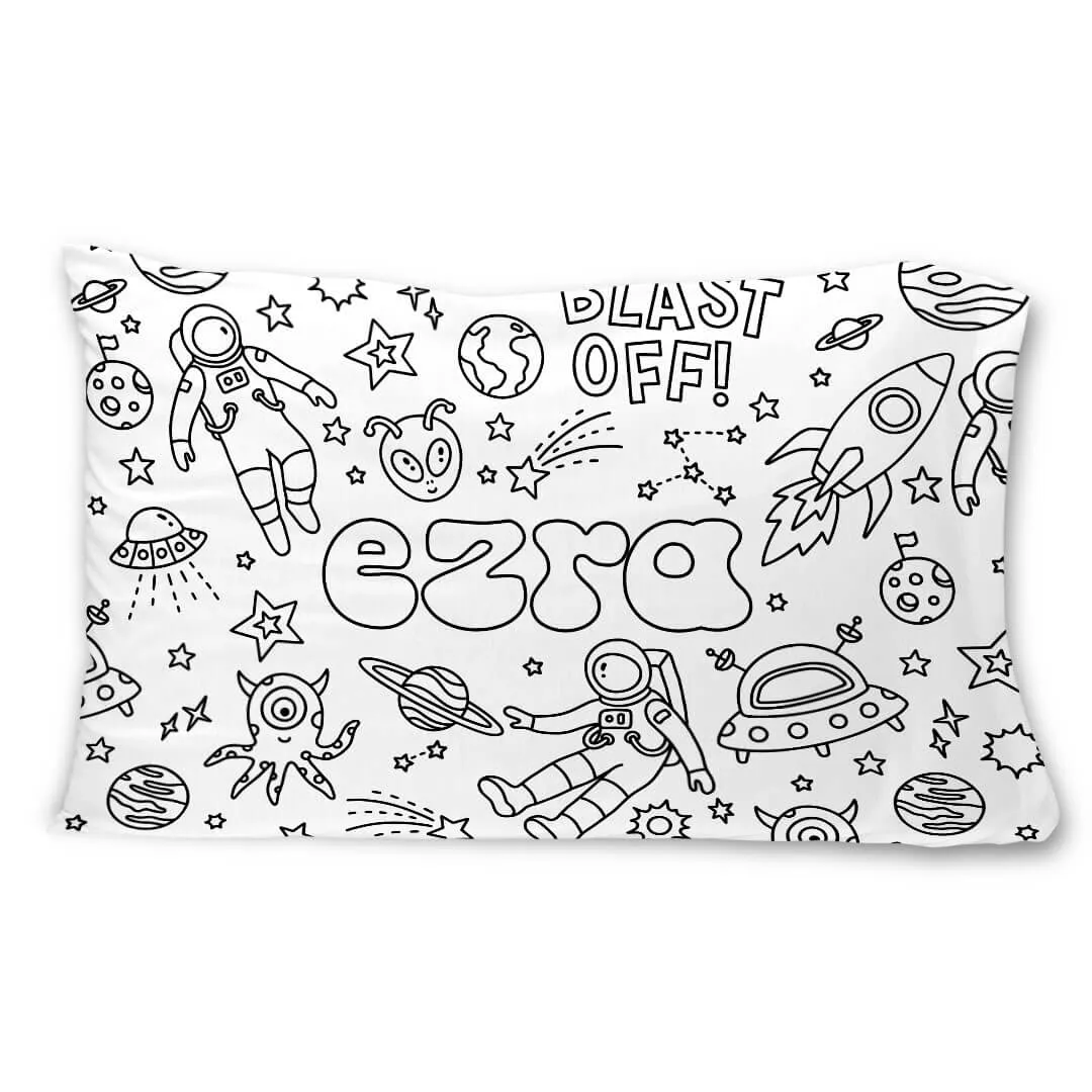 Colorable Personalized Pillow Case | Blast Off