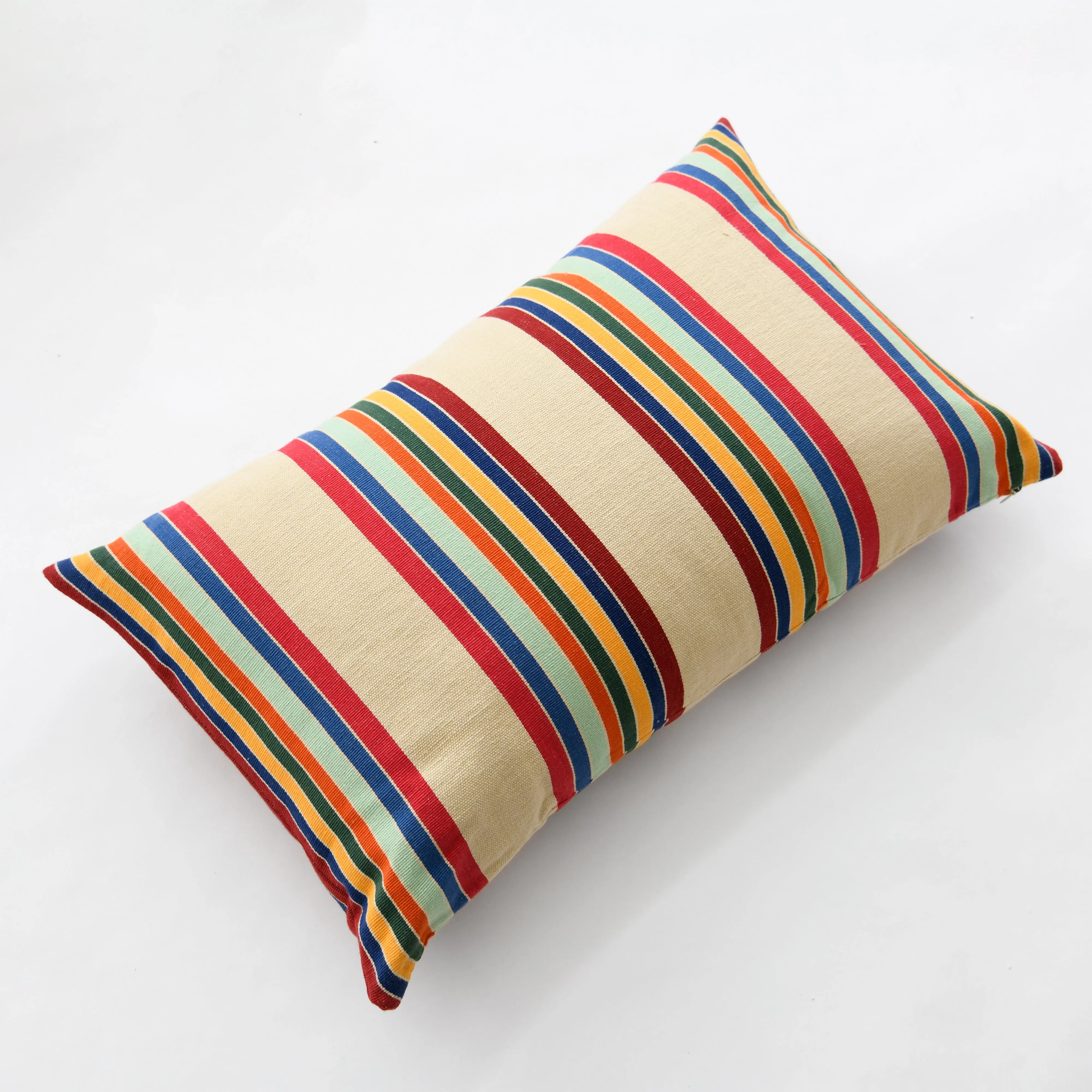 Cranberry Cotton Stripe Pillow - 16" x 26" Bolster