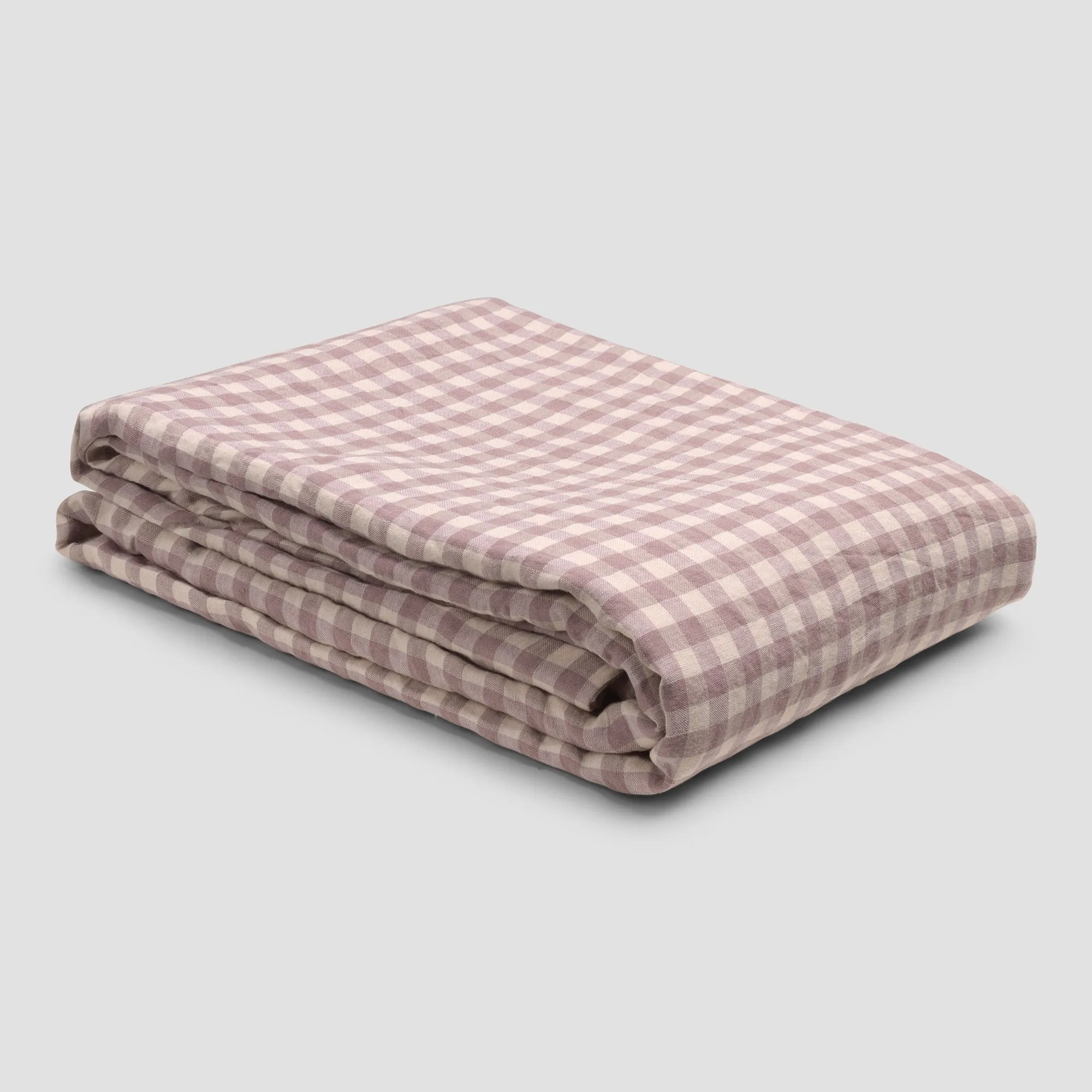 Elderberry Gingham Linen Blend Duvet Cover