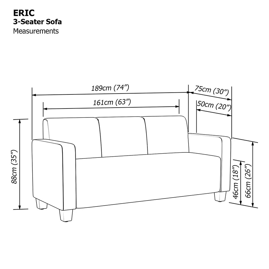 Eric 3 Seater Sofa