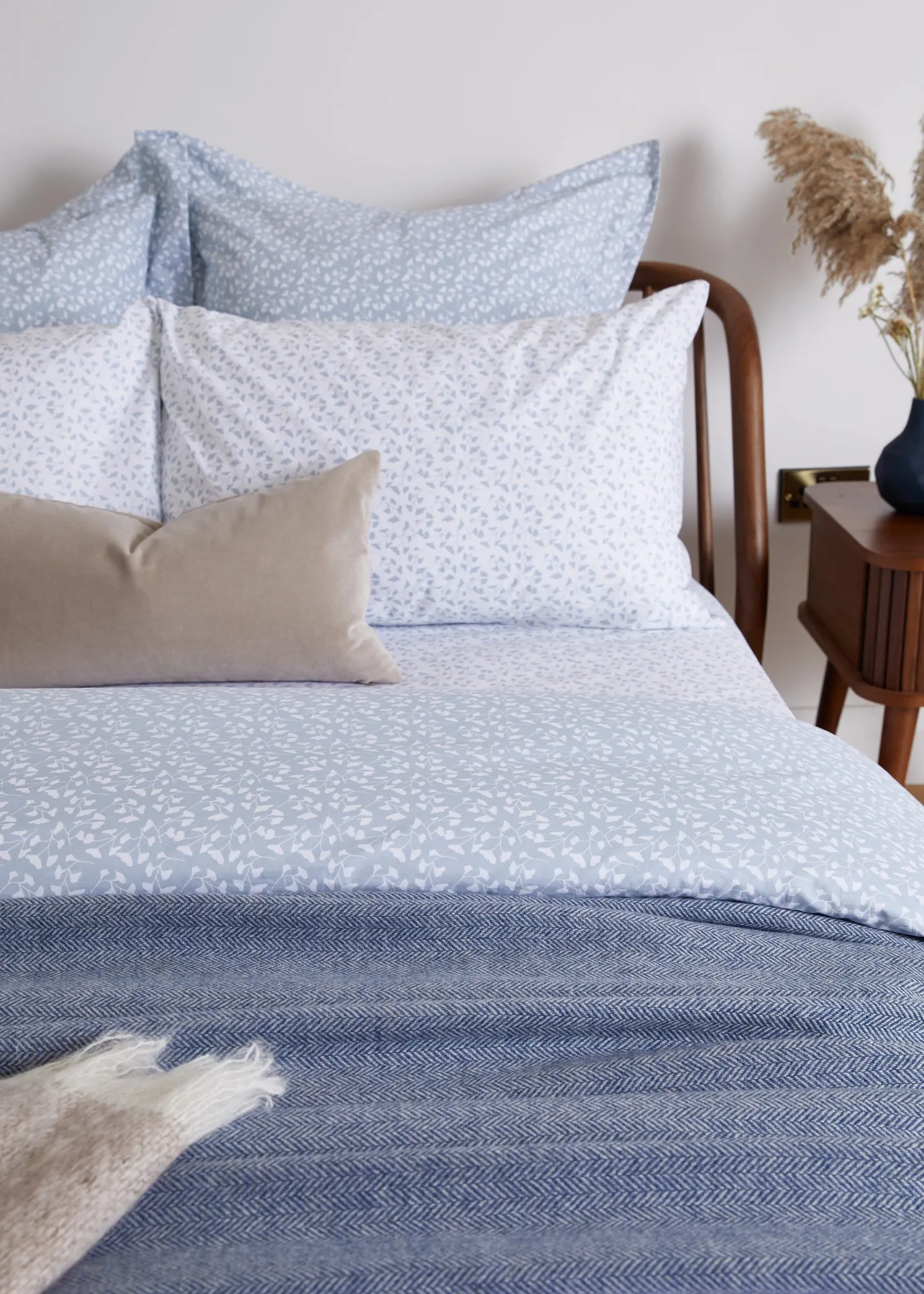 Foxford Blue Petal Fitted Sheet