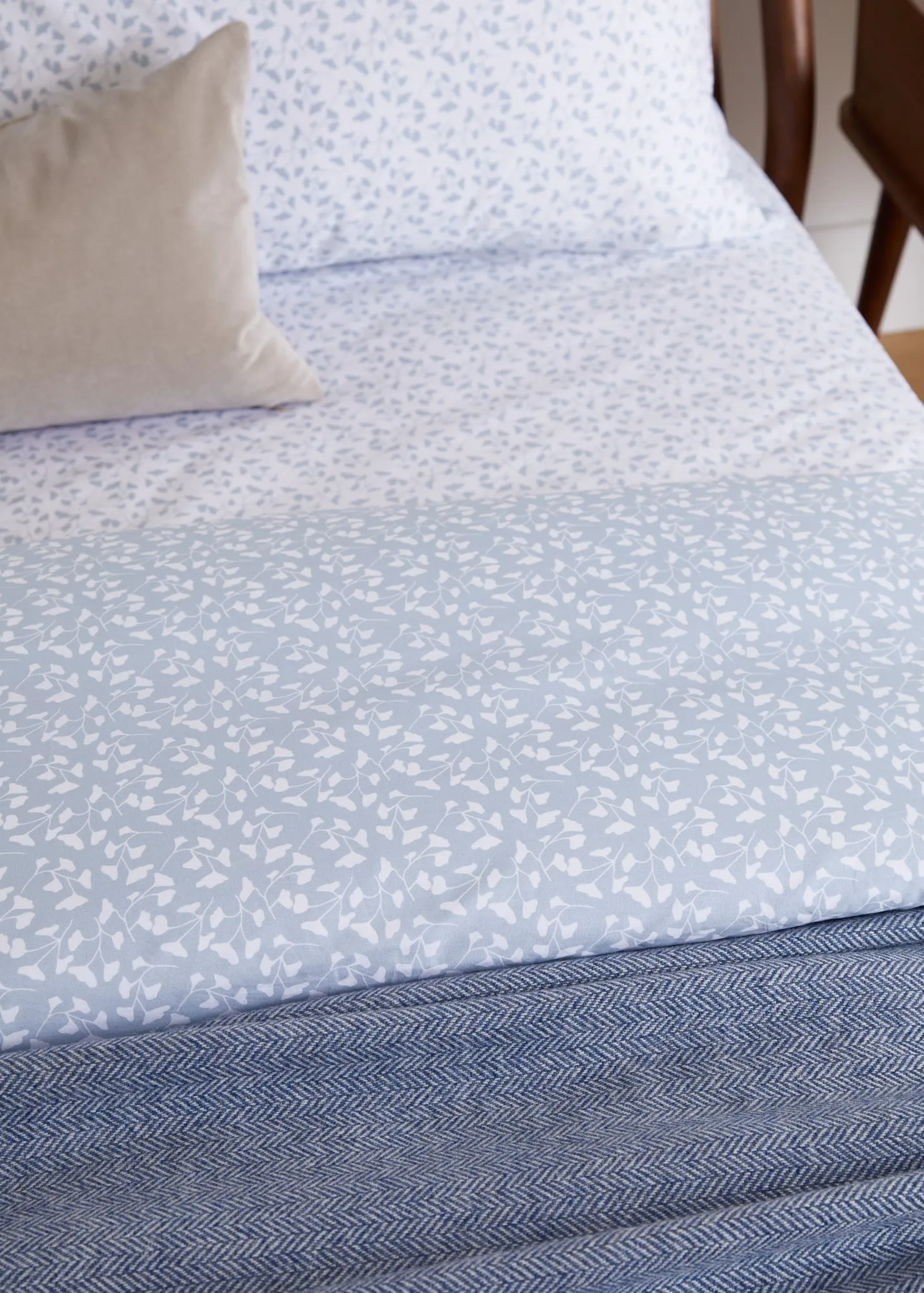 Foxford Blue Petal Fitted Sheet