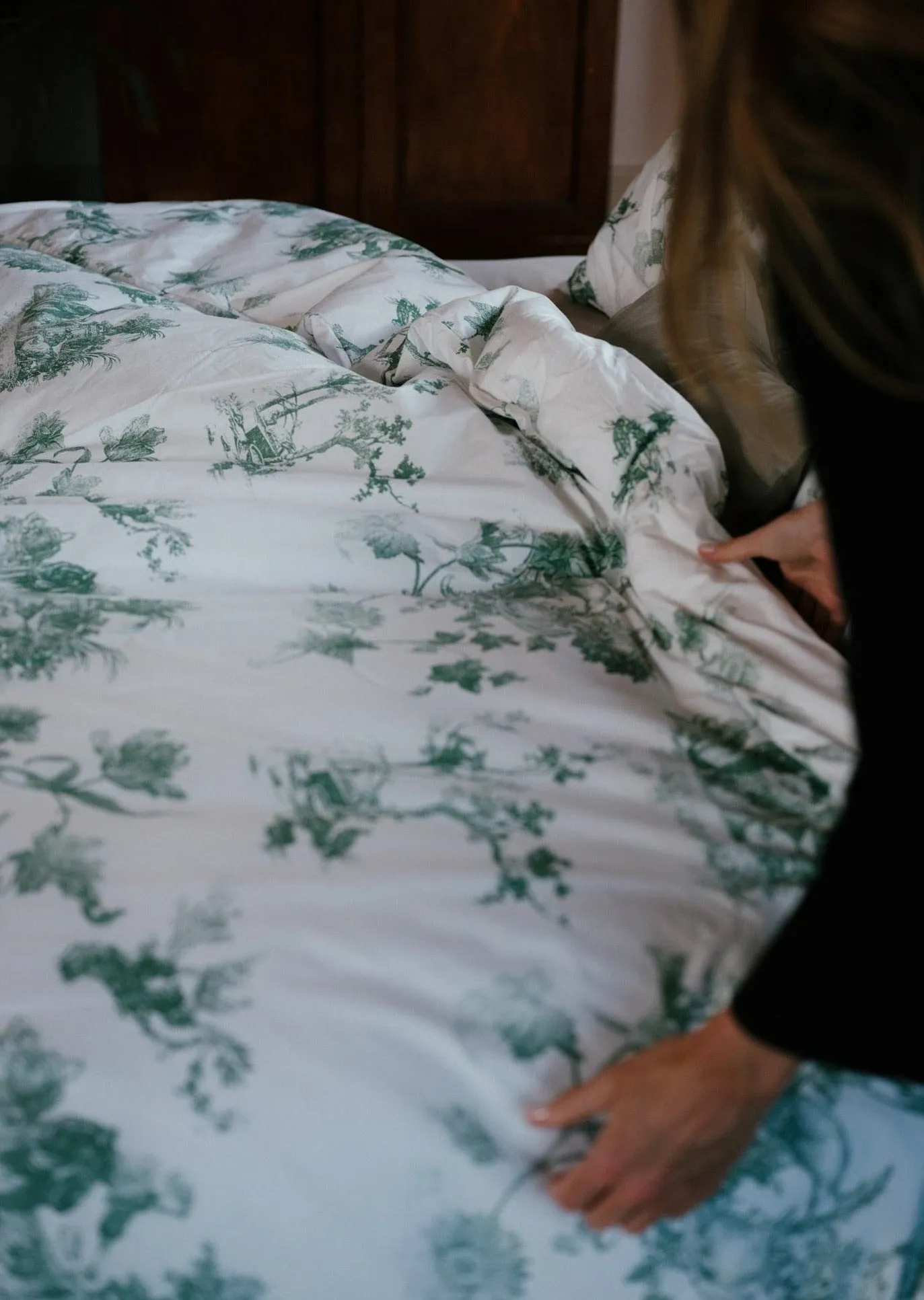 Foxford Green Toile Duvet Set