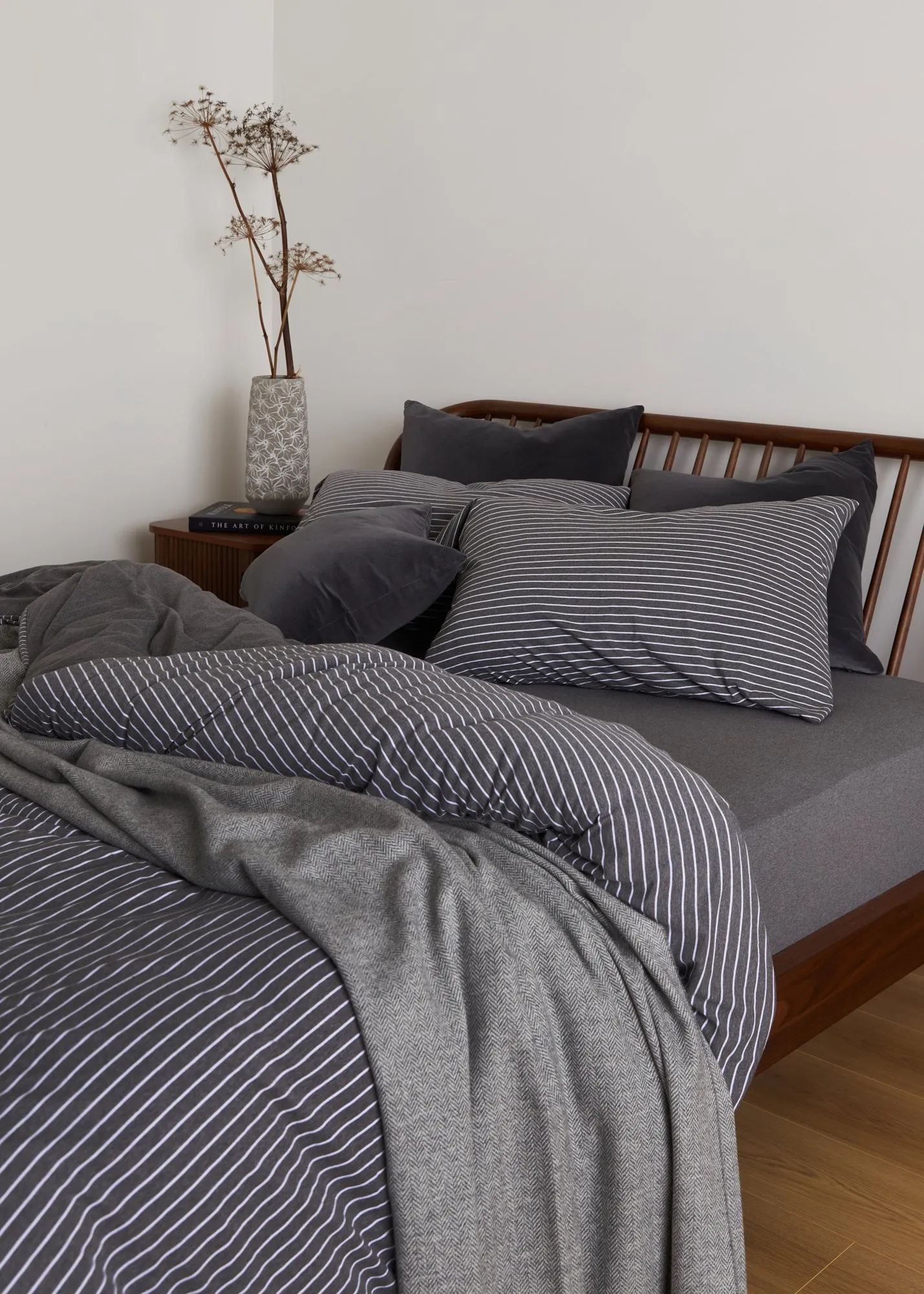 Foxford Knitted Jersey Stripe Duvet Set