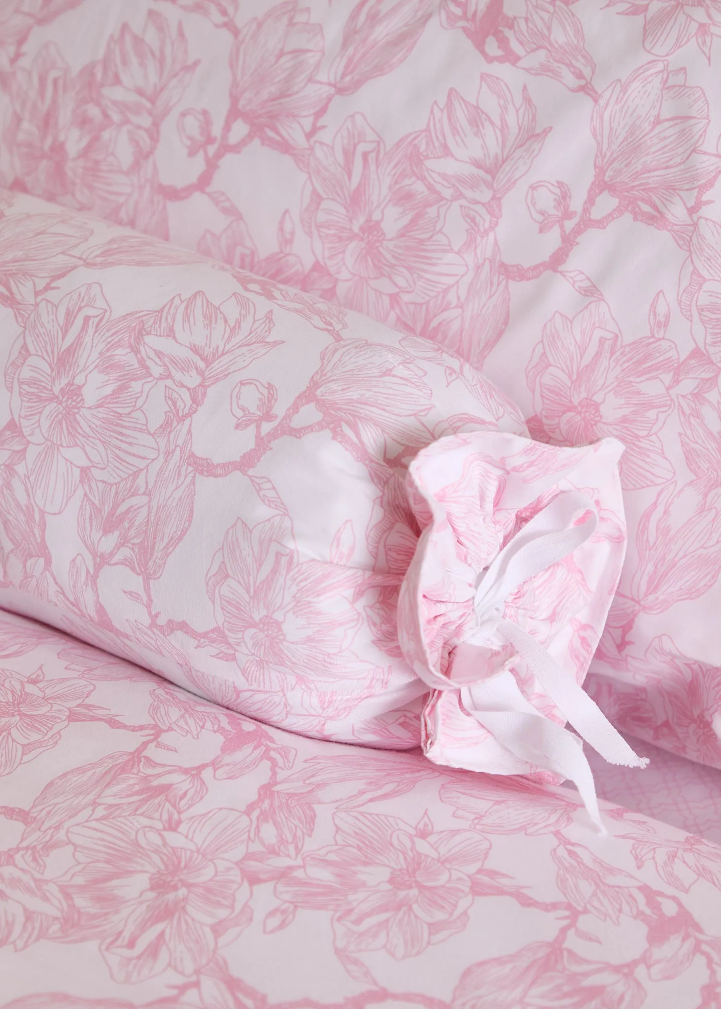 Foxford Pink Magnolia Bolster Cushion