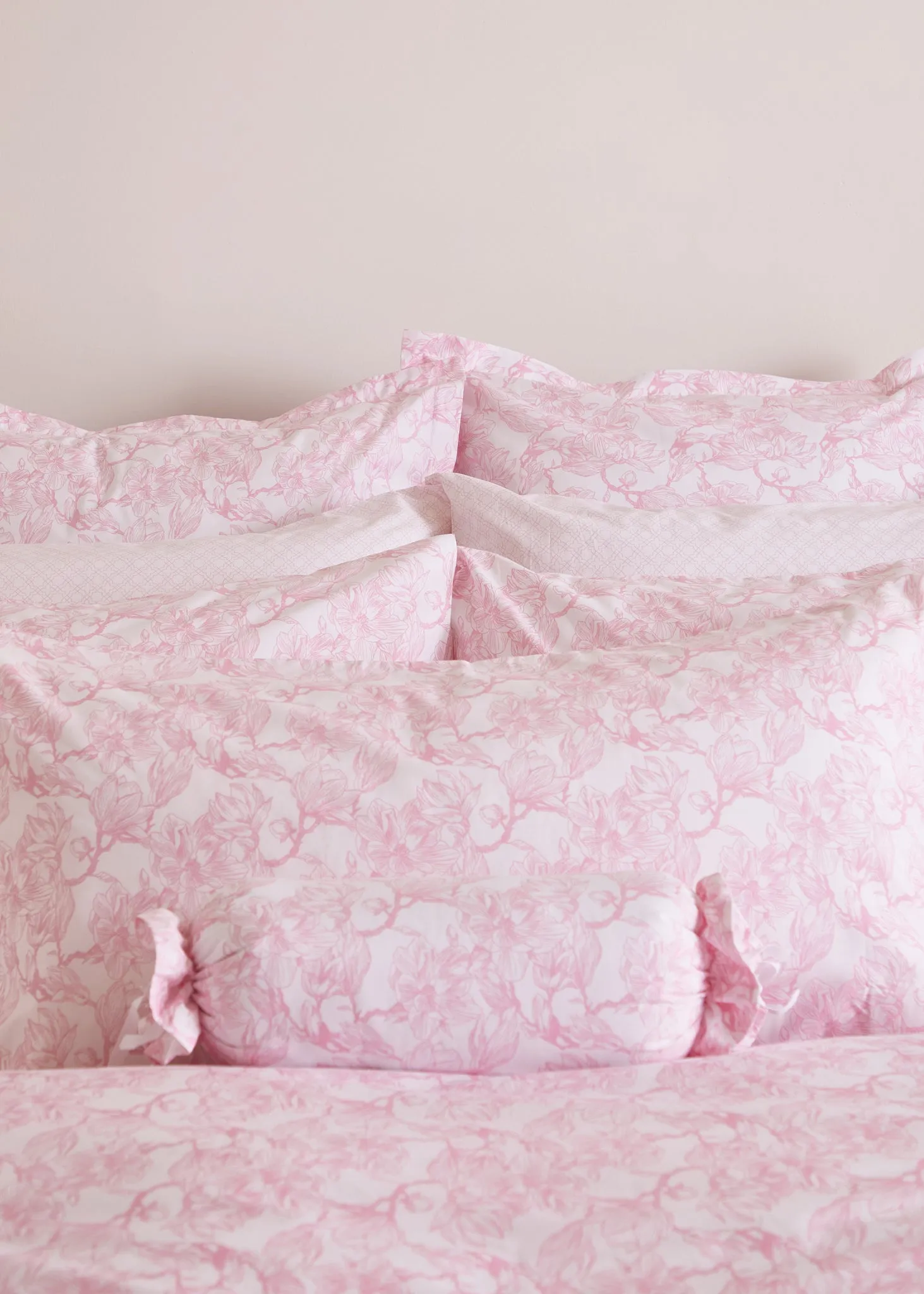 Foxford Pink Magnolia Bolster Cushion