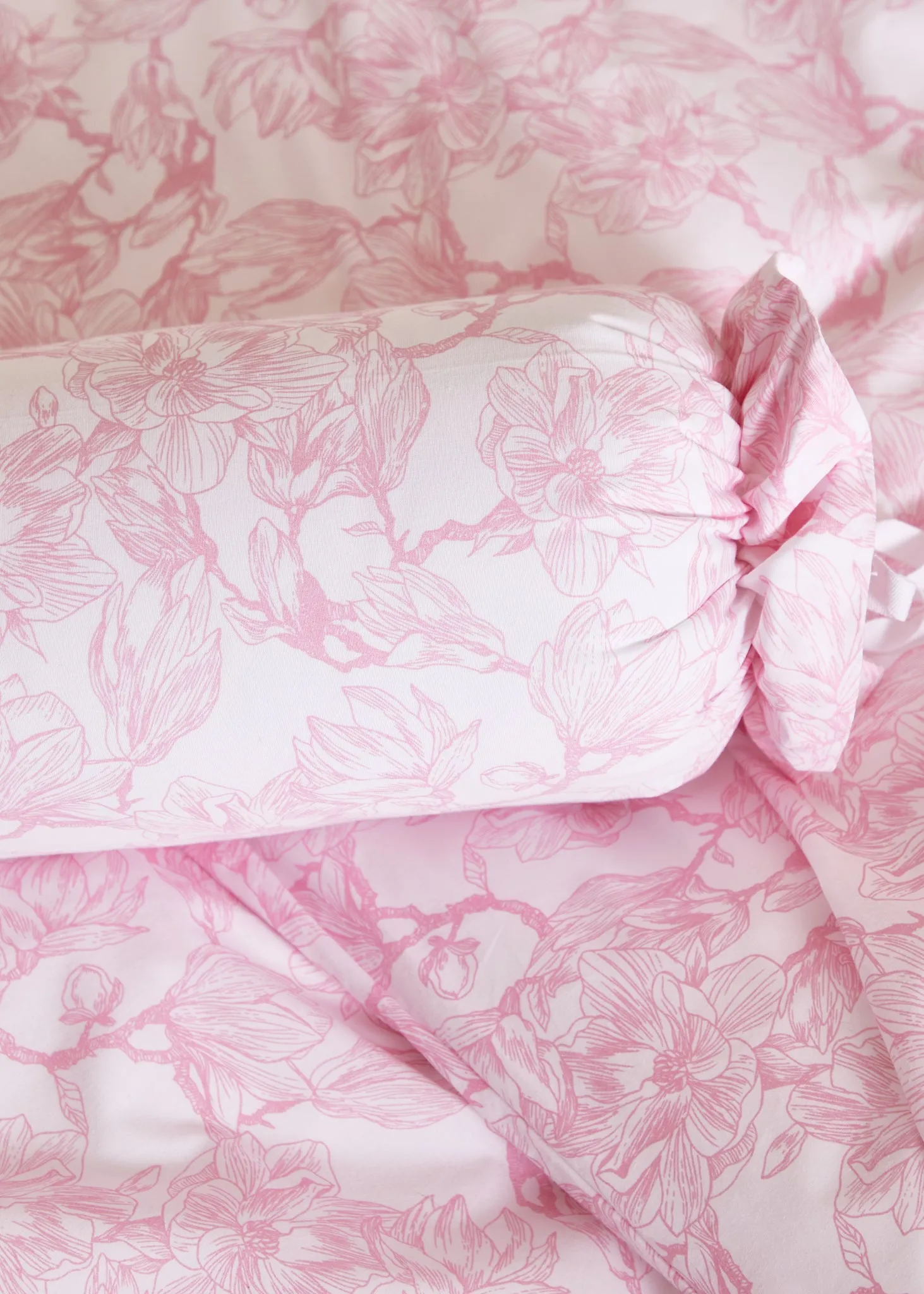 Foxford Pink Magnolia Bolster Cushion