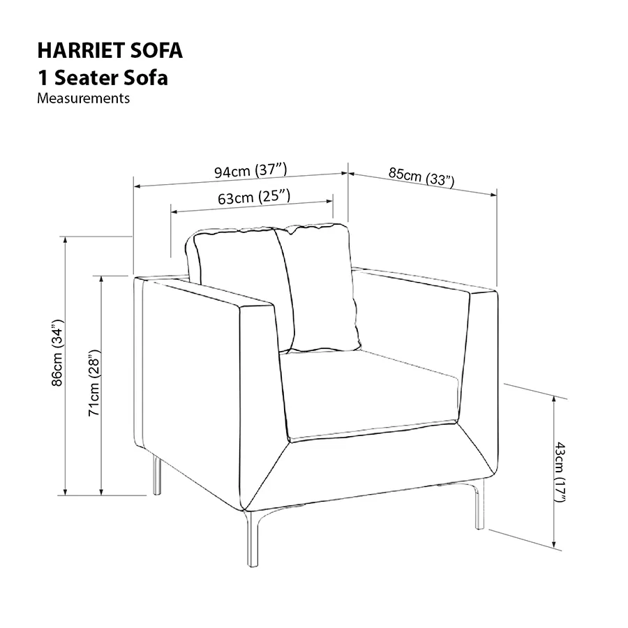 Harriet 1 Seater Sofa