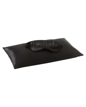 Jana Set - Silk Pillow Case & Eye Mask in Midnight Black