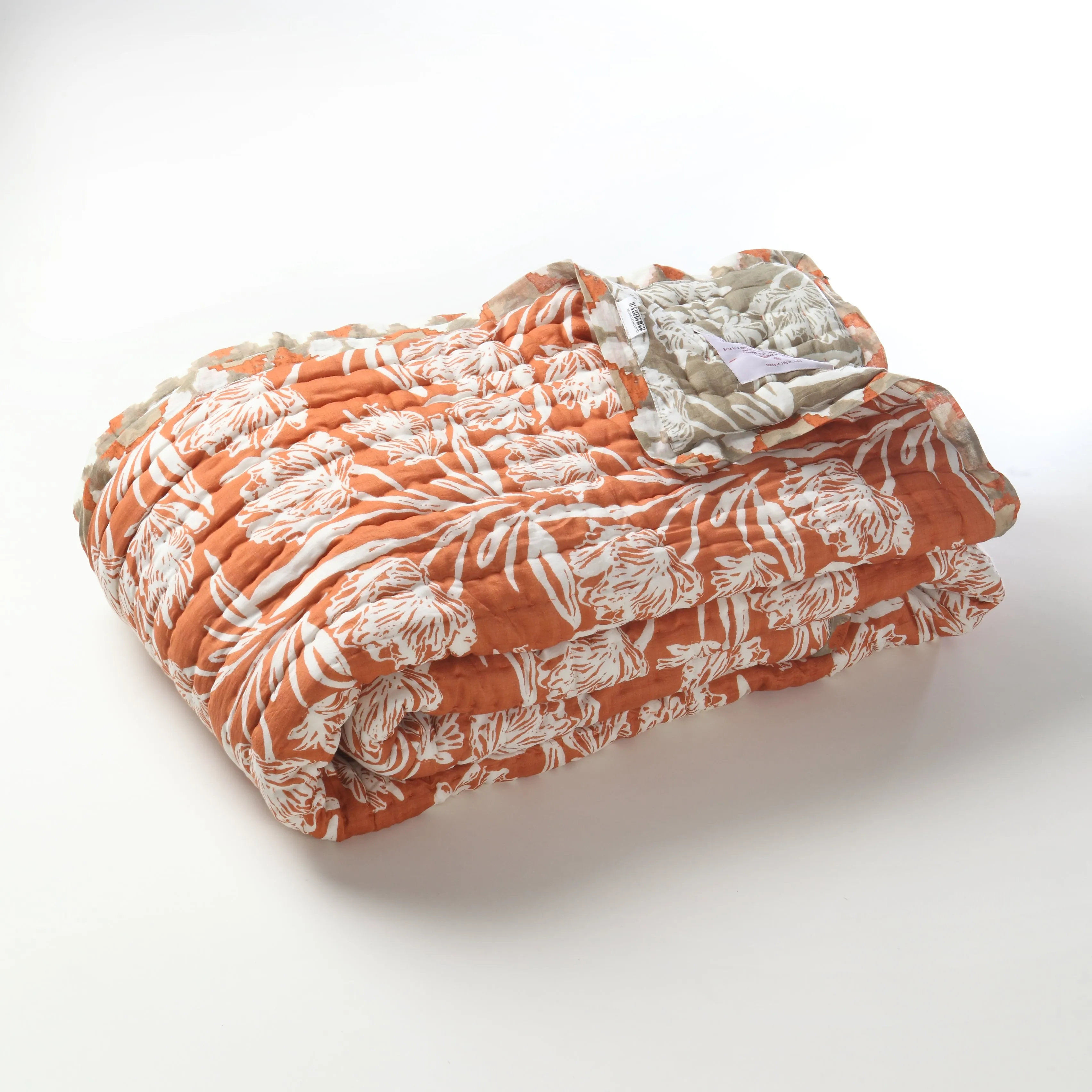 KALP PUSHP SAFFRON GENDA Silk Cotton Reversible Quilt