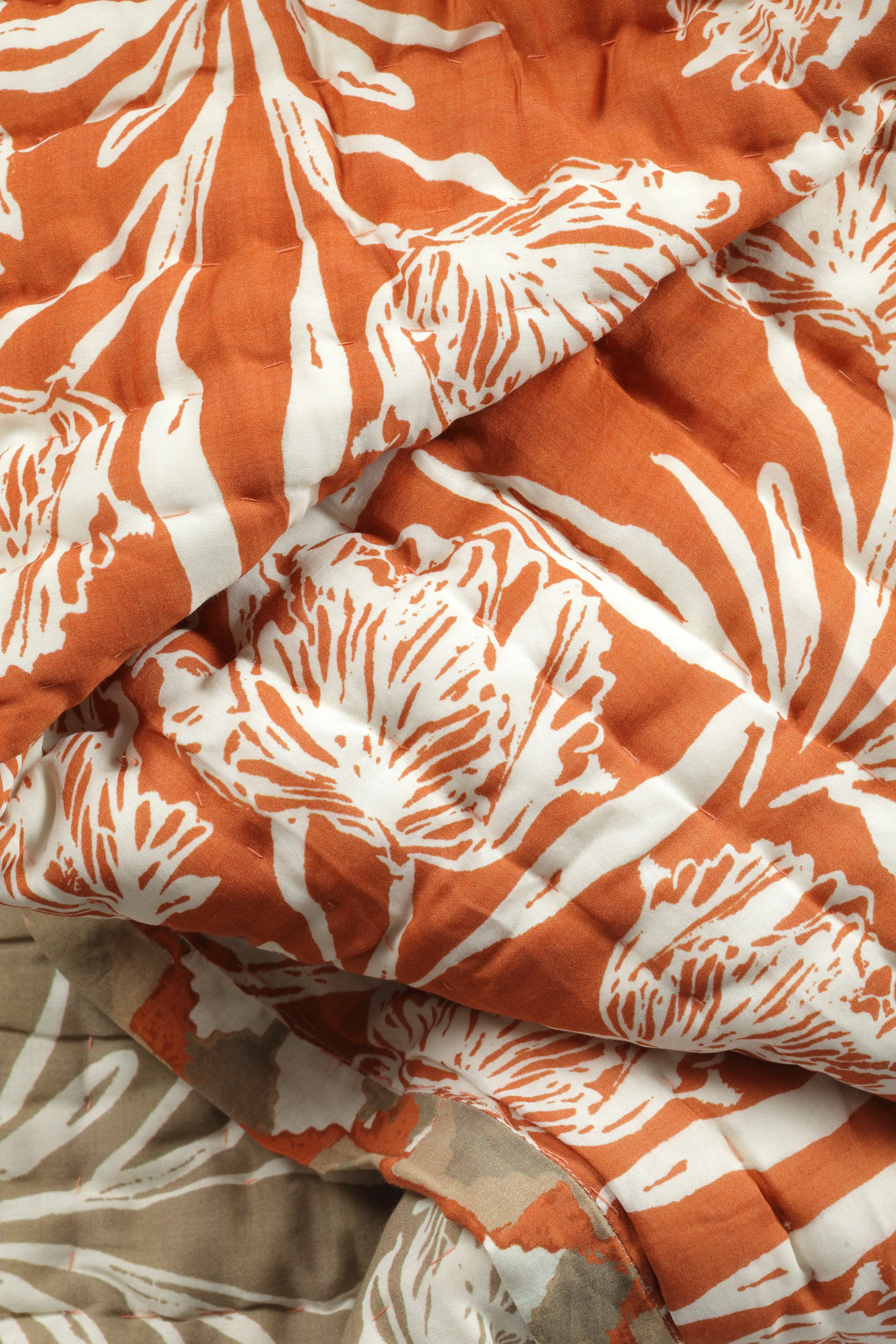 KALP PUSHP SAFFRON GENDA Silk Cotton Reversible Quilt