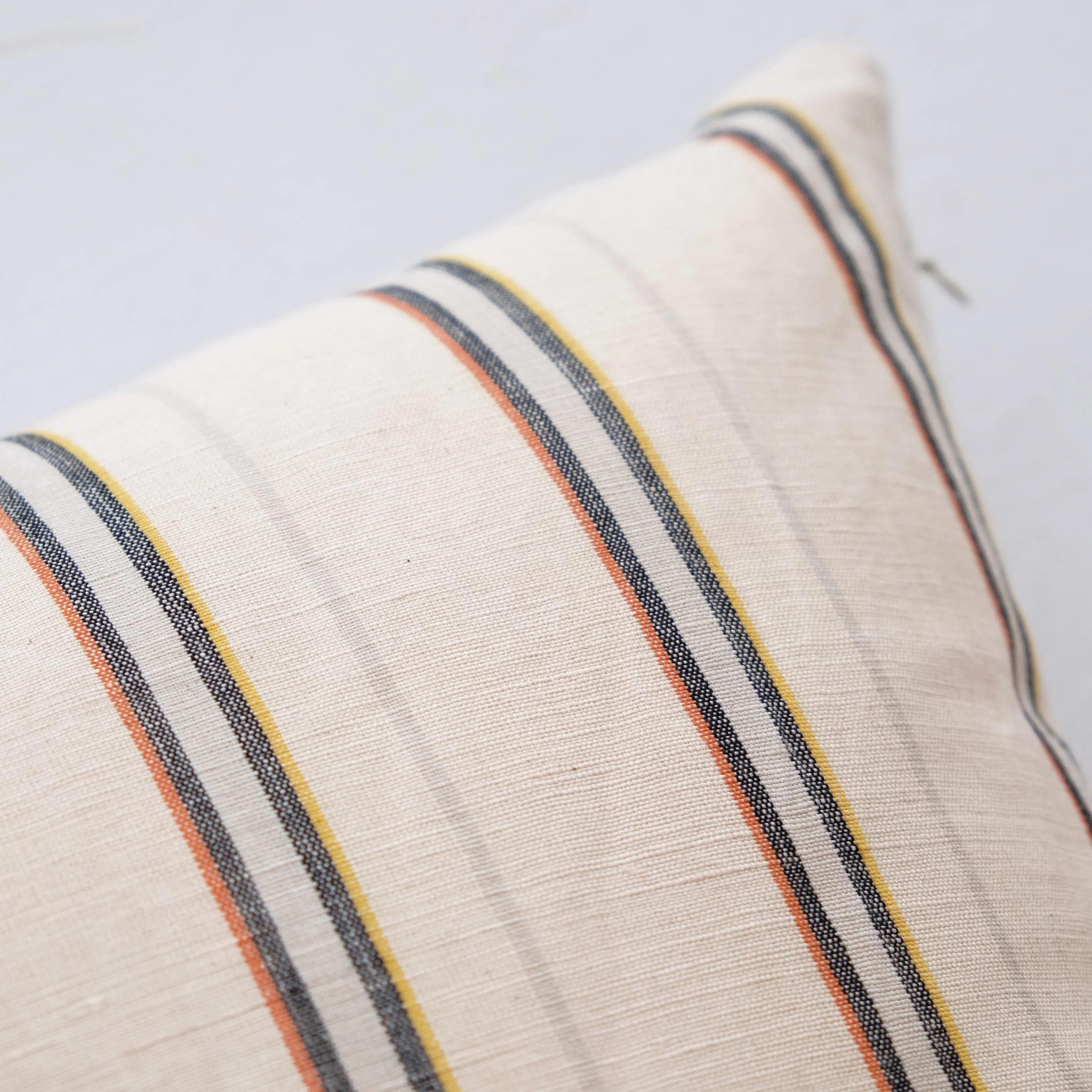 Linen   Cotton Gray Vintage Stripe Pillowcase