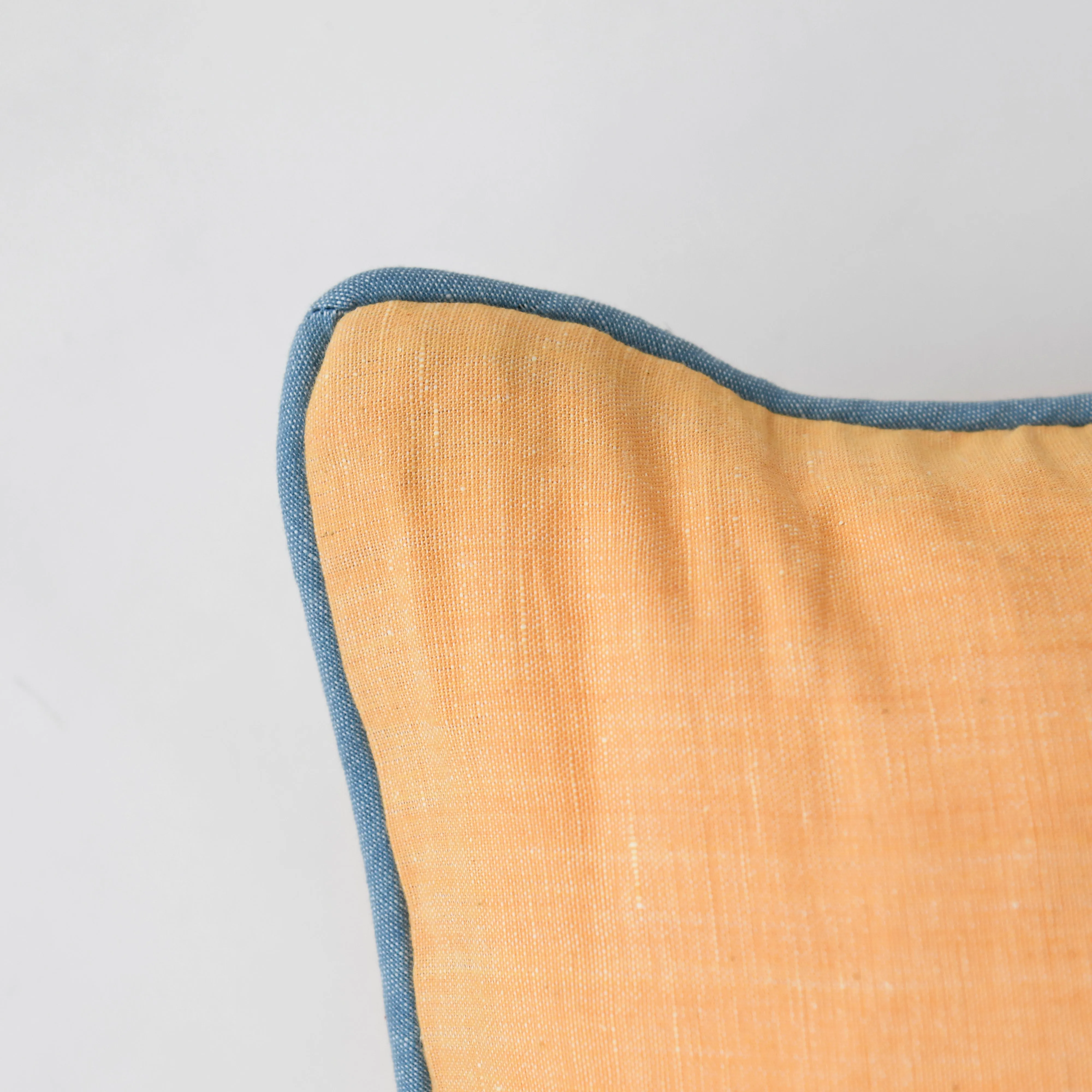 Marigold Bolster With Denim Piping