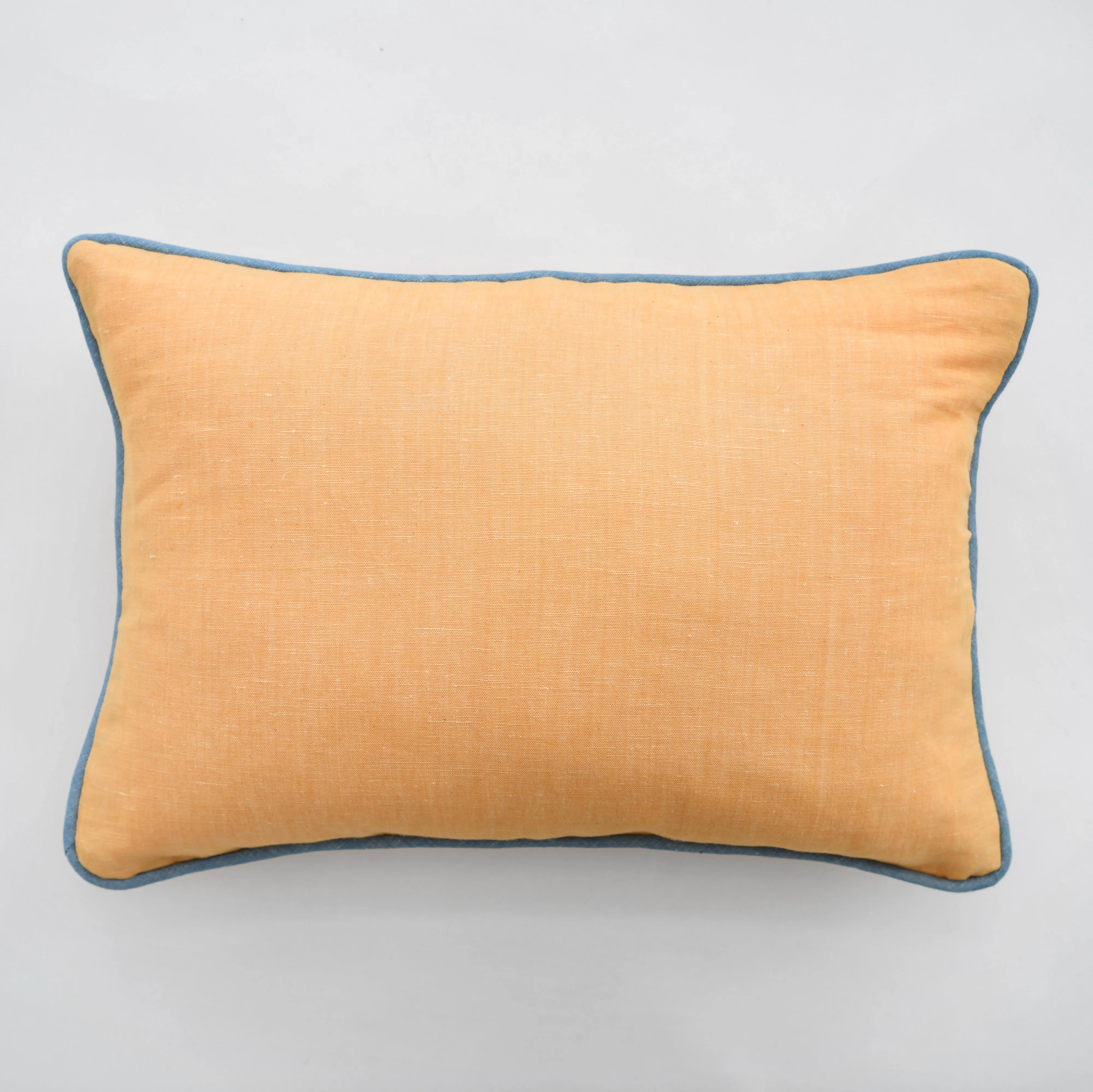 Marigold Bolster With Denim Piping