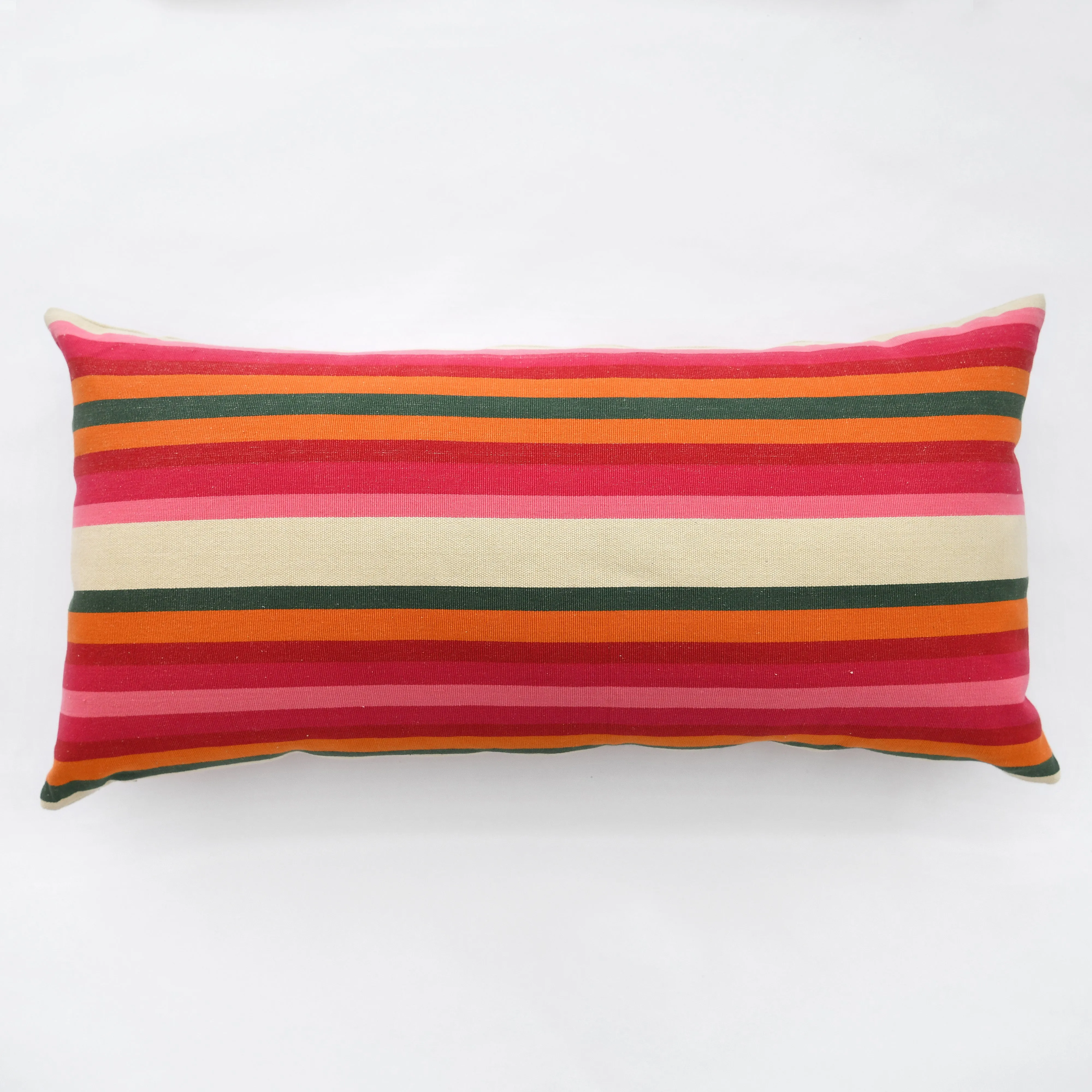 Olive   Rosa Cotton Horizontal Stripe Pillow - 18" x 36" Bolster