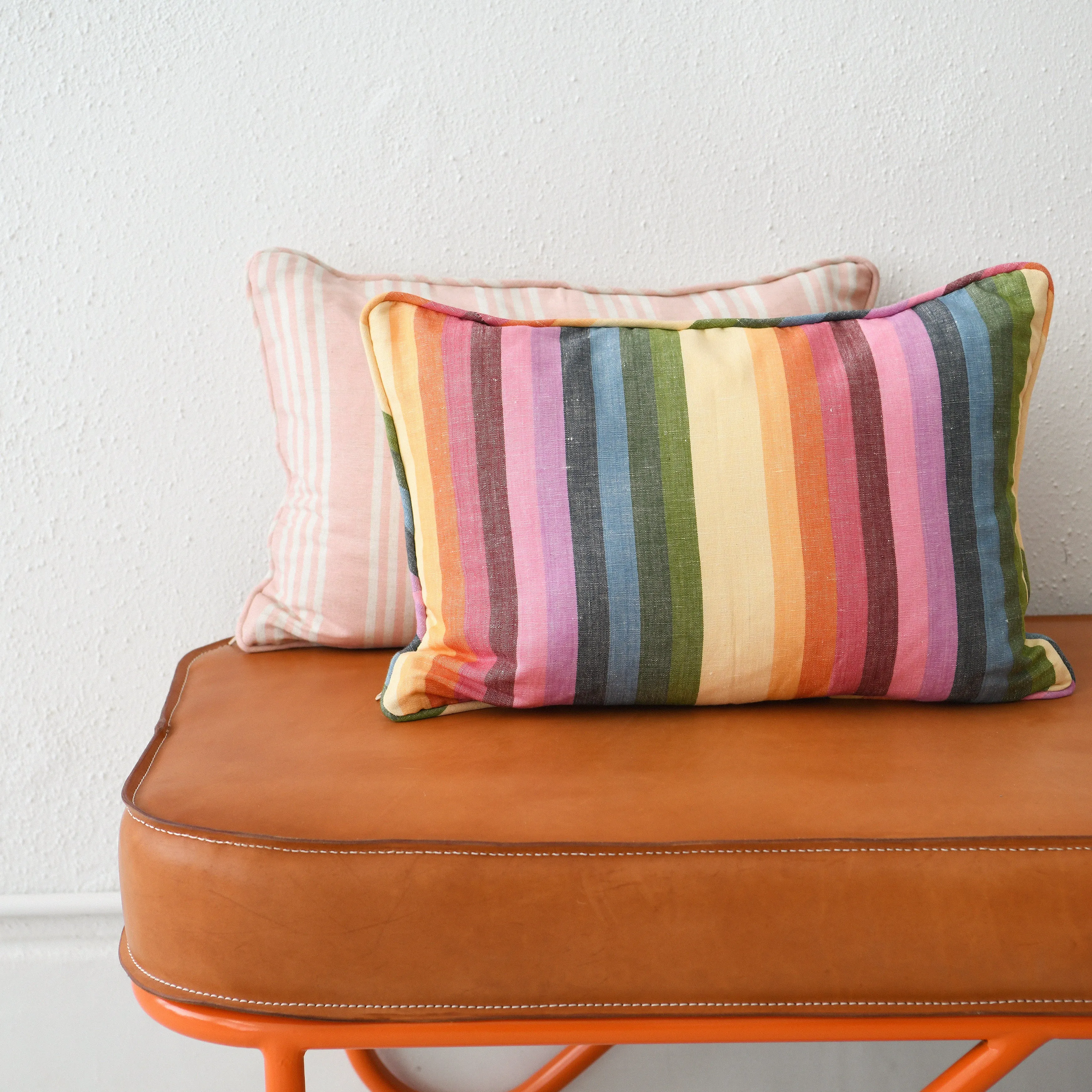 Peony Stripe Bolster With Piping