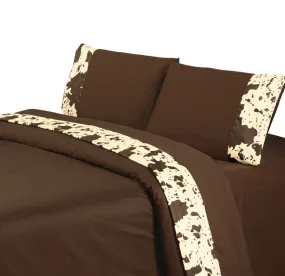 "Cowhide Chocolate" Western Sheet Set - Queen