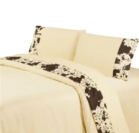 "Cowhide Creme" Western Sheet Set - Full