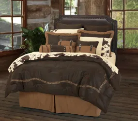 "Embroidery Barbwire Chocolate " 7-Pc. Western Comforter Set Super Queen