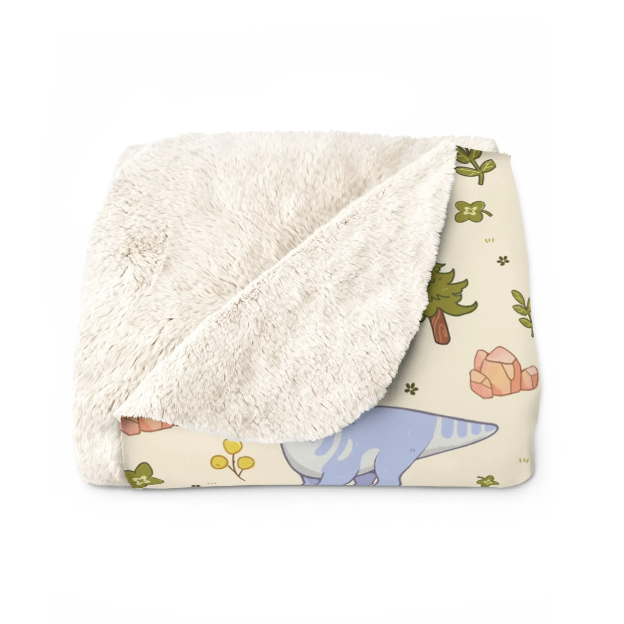 Roaming Rancher in Tamablume Cream - Sherpa Fleece Blanket