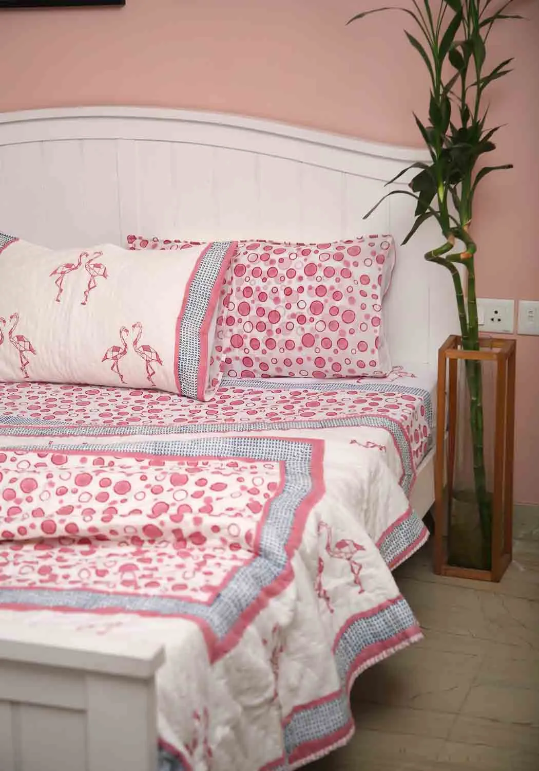 Rosalia Hand Block Print Bedsheet   Comforter