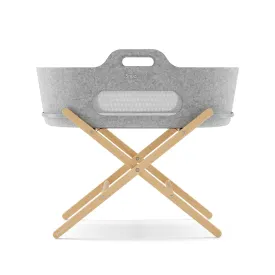 SnuzBaskit - Light Grey Moses Basket & Natural Stand