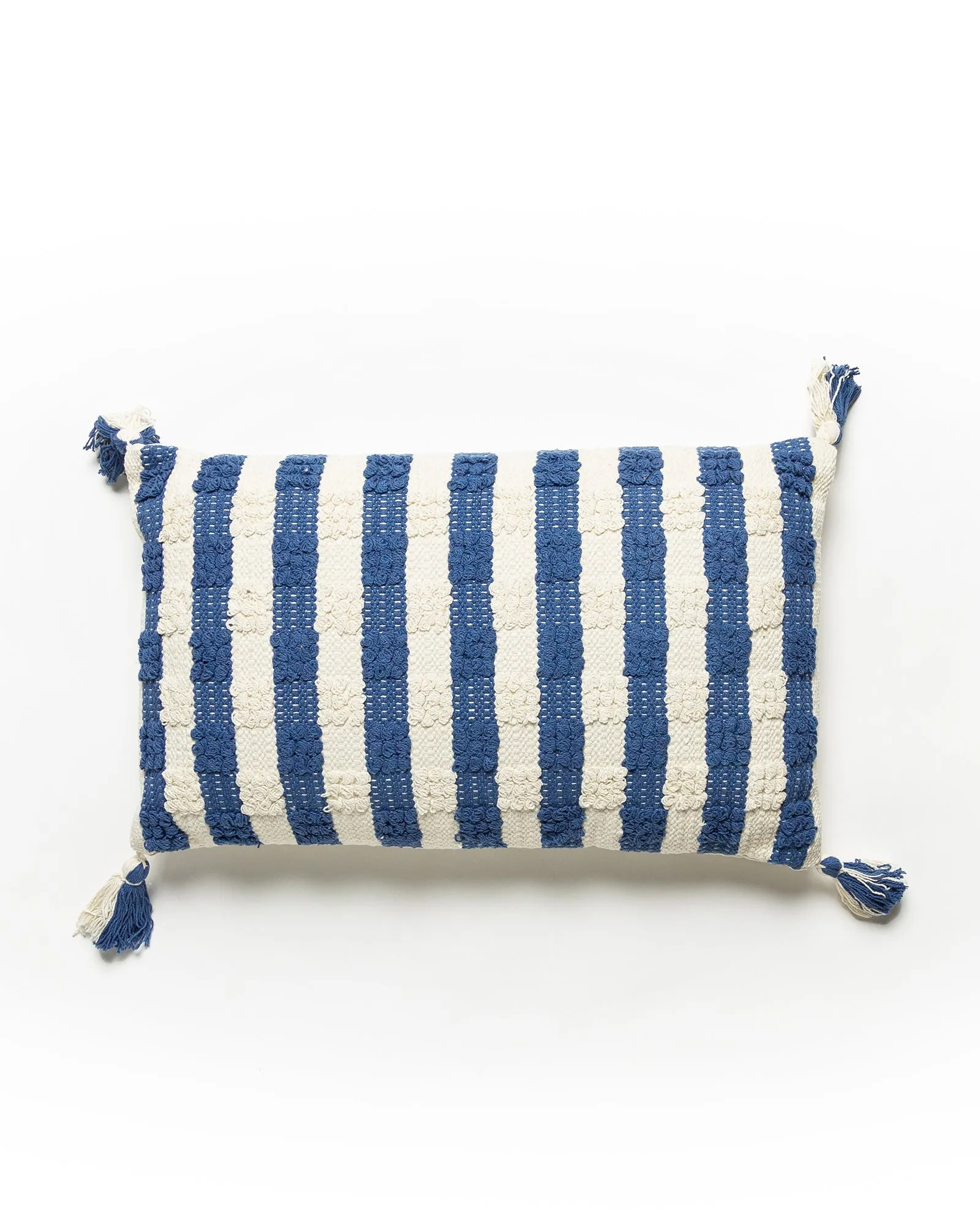 Tufted Check Cushion - Blue