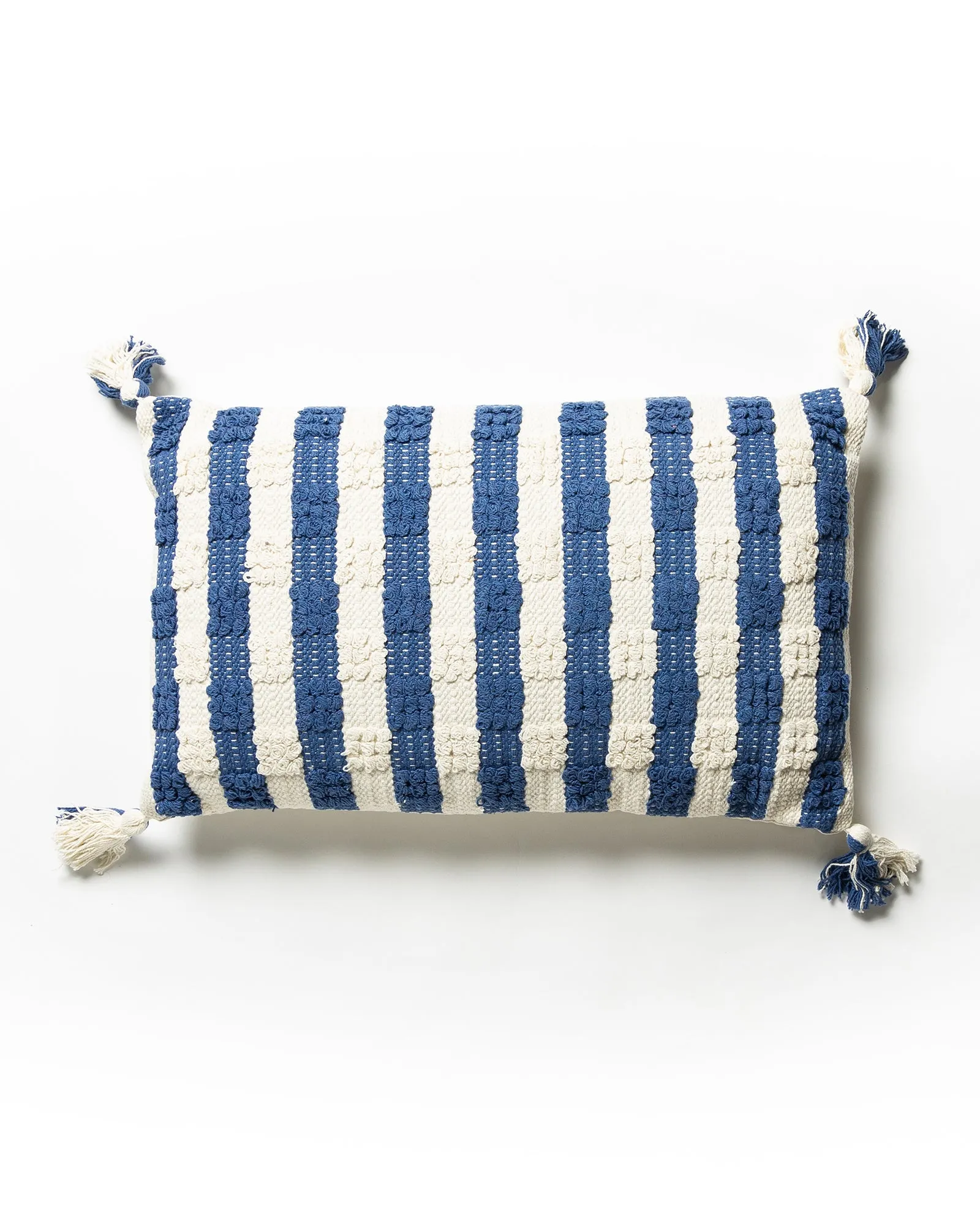 Tufted Check Cushion - Blue