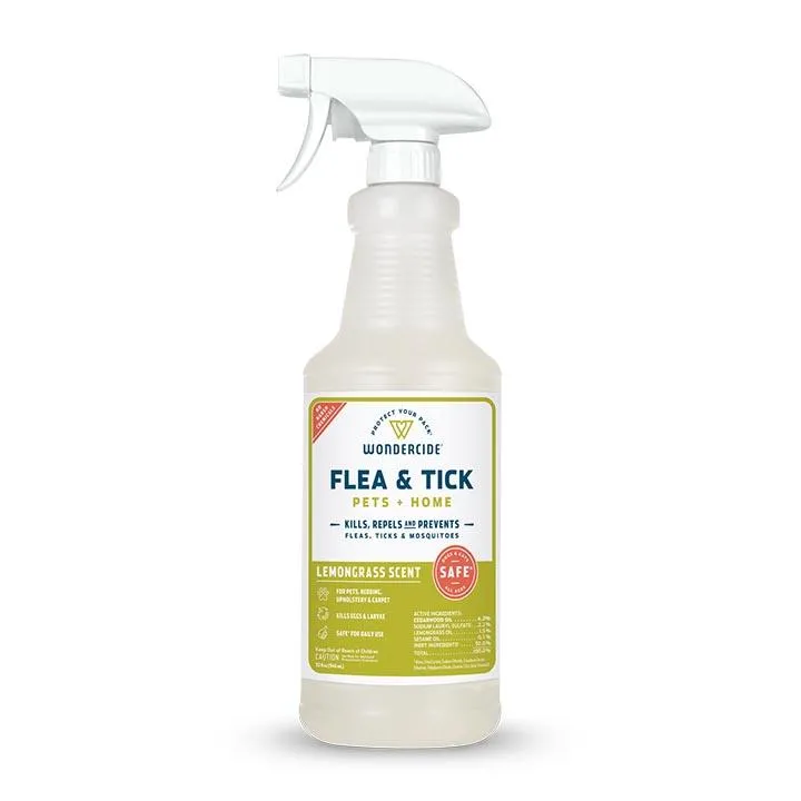 Wondercide Lemongrass Flea & Tick Spray for Pets   Home (16-oz)