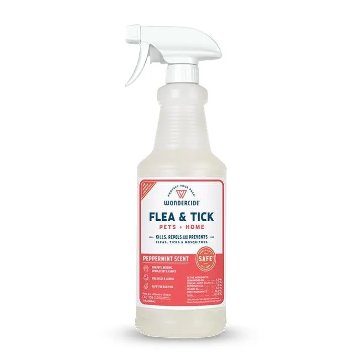 Wondercide Peppermint Flea & Tick Spray for Pets   Home